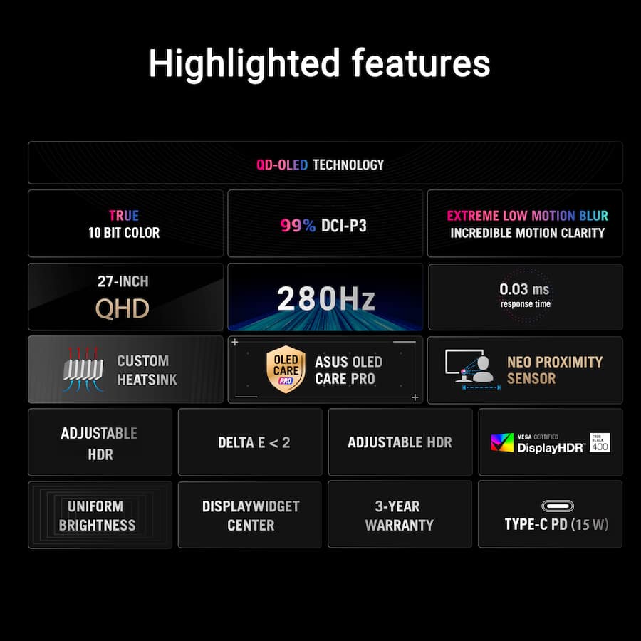 ROG Strix 4K OLED 240Hz 0.03ms Gaming Monitor