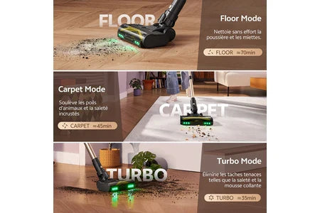 Aspirateur balai Ultenic Aspirateur Balai sans Fil UU15, Autonomie de 70min, 70KPA, Auto-portant, Greeneye™ Technologie, 1,2L, Or